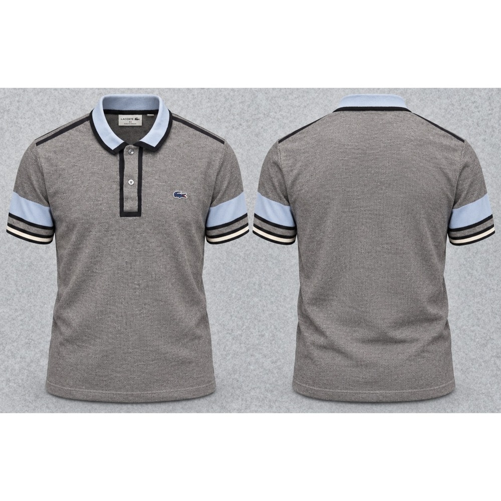 Lacoste Shirt Mens XL Gray Short Sleeve Crocodile Logo Tennis Golf Classic Polo